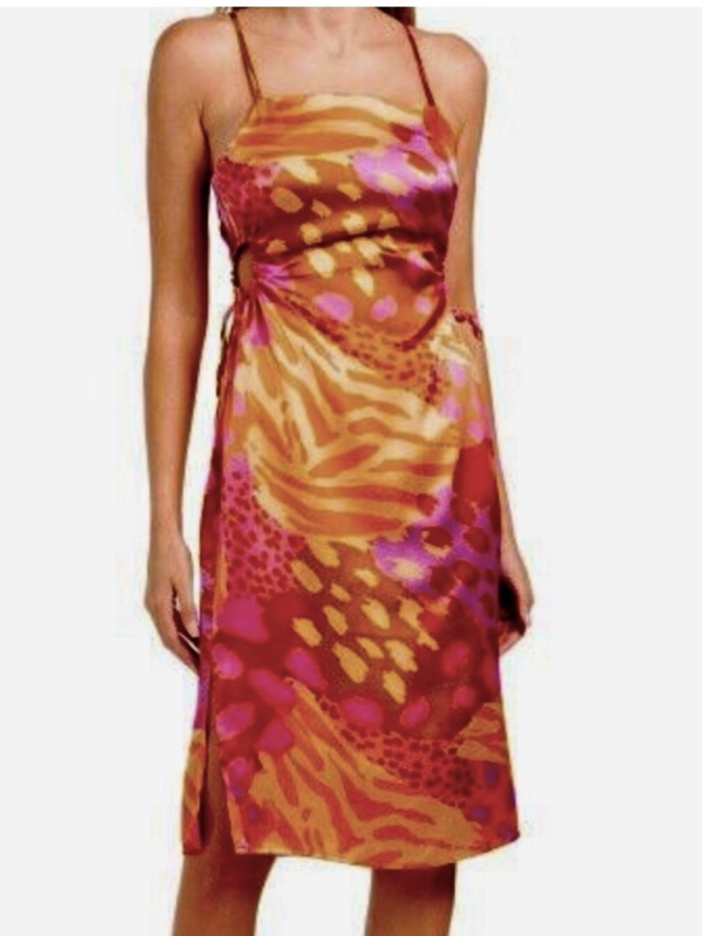 NWT Christian Lacroix midi Slip Dress maximalist Y2K 90’s size M 6 8